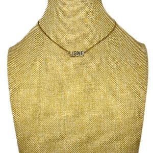 Vintage Gold JANE Capital Letters Nameplate Neckace